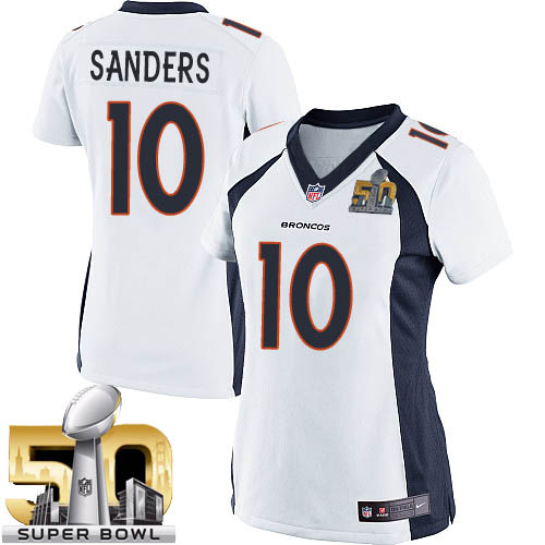 Women's Limited Emmanuel Sanders Super Bowl L Nike Jersey White Road - #10 NFL Denver Broncos